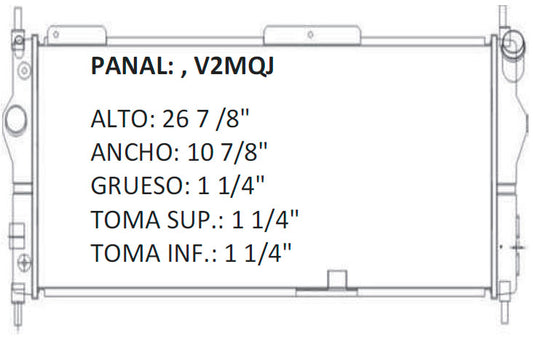 35634 AU M RADIADOR ALUMINIO PLASTICO CHEVY, MONZA, PICK UP L4-16V 1.4i 93-00 MECANICO TRANS:AUTOMATICA RASA