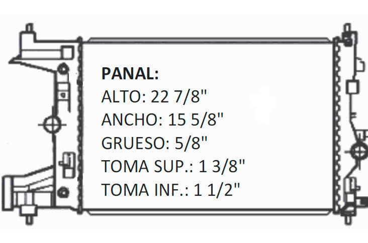 36092 AU RADIADOR ALUMINIO PLASTICO CRUZE 09-11 16V 1.6/1.8 09-11 TRANS:AUTOMATICA RASA