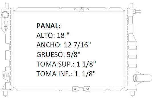 RADIADOR ALUMINO PLASTICO MATIZ 1.0 LTS 01-08.