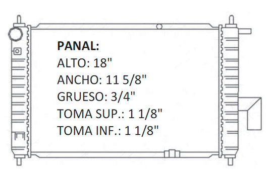 35963 M RADIADOR ALUMINIO PLASTICO MATIZ 1.0 L4 1.0 1.8MM, MECANICO 01-04 RASA
