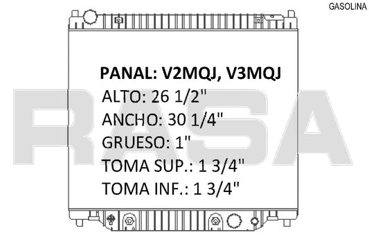 35672 AU R RADIADOR ALUMINIO PLASTICO EXCURSION, 5.4 Lt V8 / SUPER DUTY PICKUP, 5.4 Lt V8 F-350, 450, 550, V8-V10 95-99 TRANS:AUTOMATICA RASA