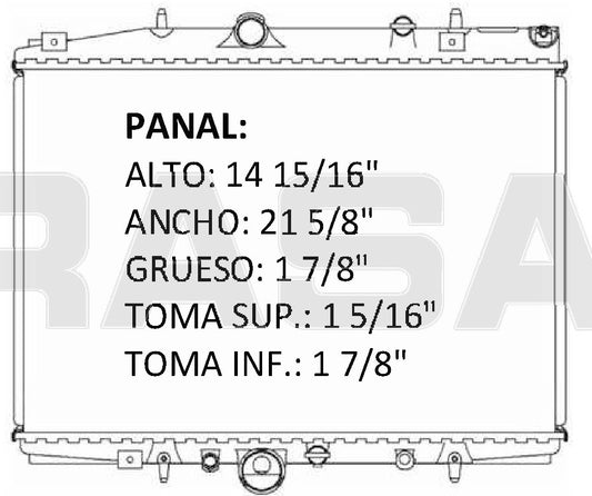 RADIADOR ALUMINO PLASTICO PEUGEOT 207 03-06