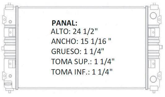 35580 AU M RADIADOR ALUMINIO PLASTICO CIRRUS / SEBRING/STRATUS / BREEZE L4/V6 2.0/2.6 95-00 MECANICO TRANS:AUTOMATICA RASA