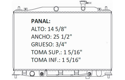 36000 RADIADOR ALUMINIO PLASTICO ELANTRA/ATTITUDE 1.6L 16V 05-09 RASA