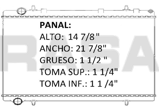 36127 RADIADOR ALUMINIO PLASTICO PEUGEOT 06-07 RASA #RS