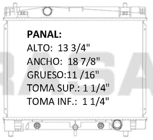 35977 AU RADIADOR ALUMINIO PLASTICO YARIS 1.5Lts L4 A/T 07-09 TRANS:AUTOMATICA RASA