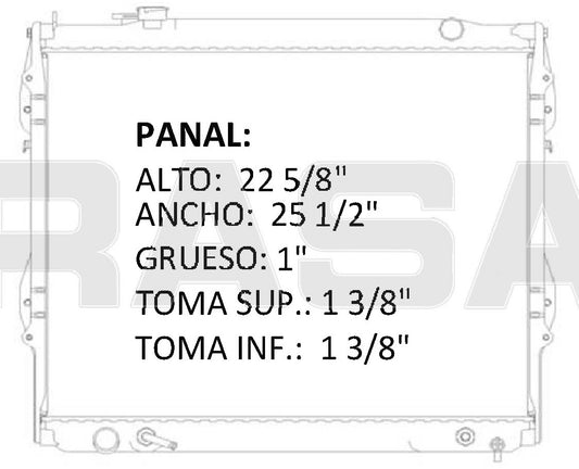 35817 AU RADIADOR ALUMINIO PLASTICO TACOMA L4/V6 2.7 95-00 TRANS:AUTOMATICA RASA