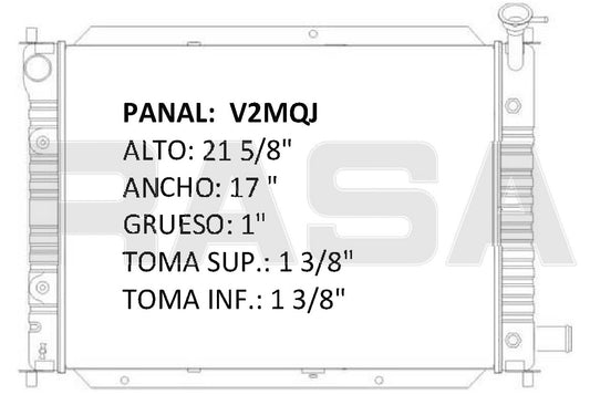 35574 AU RADIADOR ALUMINIO PLASTICO ESCORT, 1.8 Lt L4, 1.9 Lt L4, 2 Lt L4 SIN AIRE 91-02 TRANS:AUTOMATICA RASA