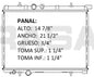 RADIADOR ALUMINO PLASTICO 206 / 307 L4-16V 1.1/1.4/1.6/2.0, SOLDADO 98-04