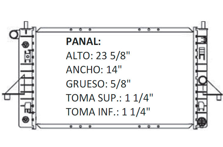 36055 AU RADIADOR ALUMINIO PLASTICO SATURN S- SERIES 94-02 L4 1.9L 94-02 TRANS:AUTOMATICA RASA