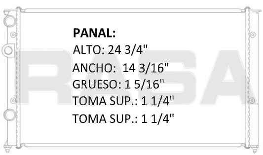 35961 AU M RADIADOR ALUMINIO PLASTICO JETTA, GOLF, POLO, LUPO, 1.6/2.8 LTS, MECANICO 94-02 TRANS:AUTOMATICA RASA