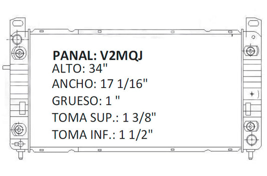 35749 AU RADIADOR ALUMINIO PLASTICO AVALANCHE 1500/SILVERADO/SIERRA PU/SUBURBAN /TAHOE/ YUKON /ESCALADE/H2 V8 4.8/5.3 99-07 TRANS:AUTOMATICA RASA