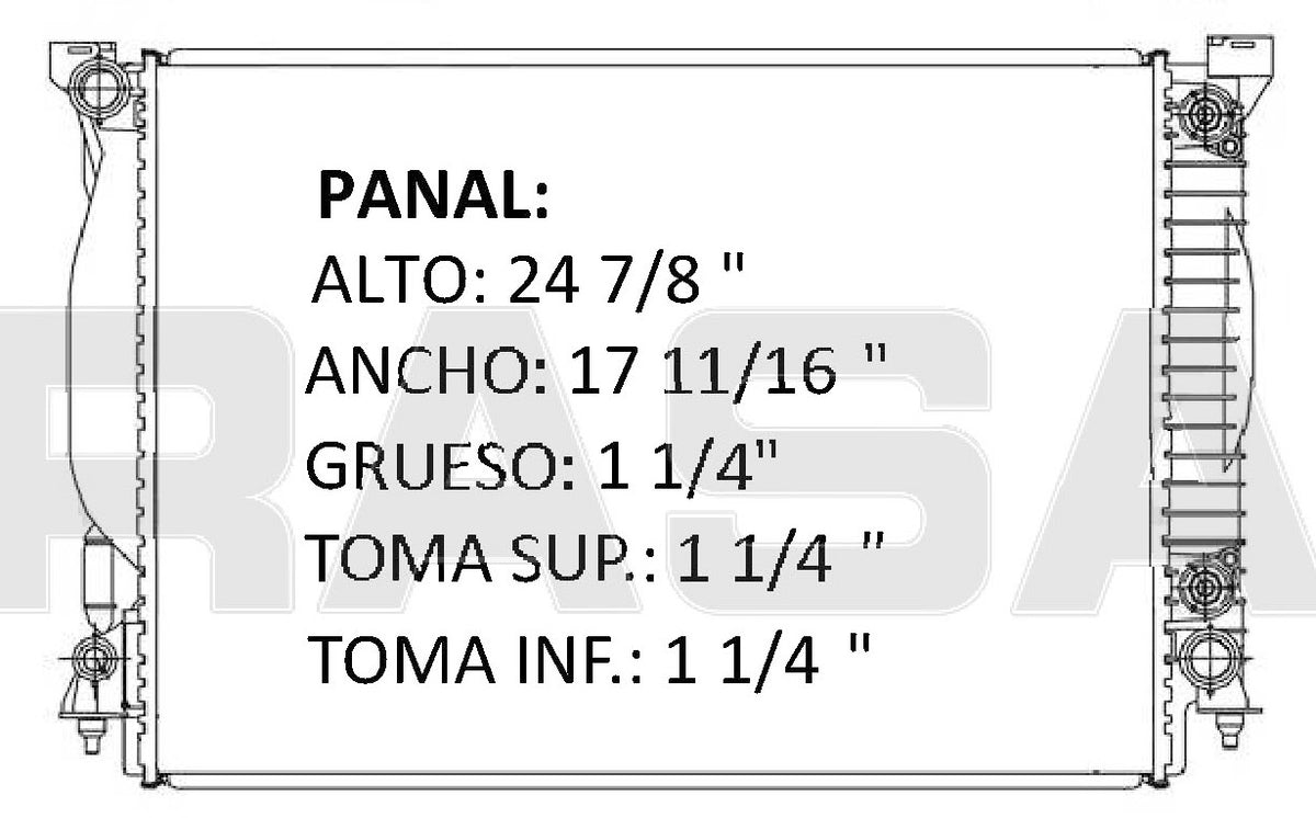 36107 AU M RADIADOR ALUMINIO PLASTICO A4/ QUATTRO/ A7 08-08 MECANICO TRANS:AUTOMATICA RASA