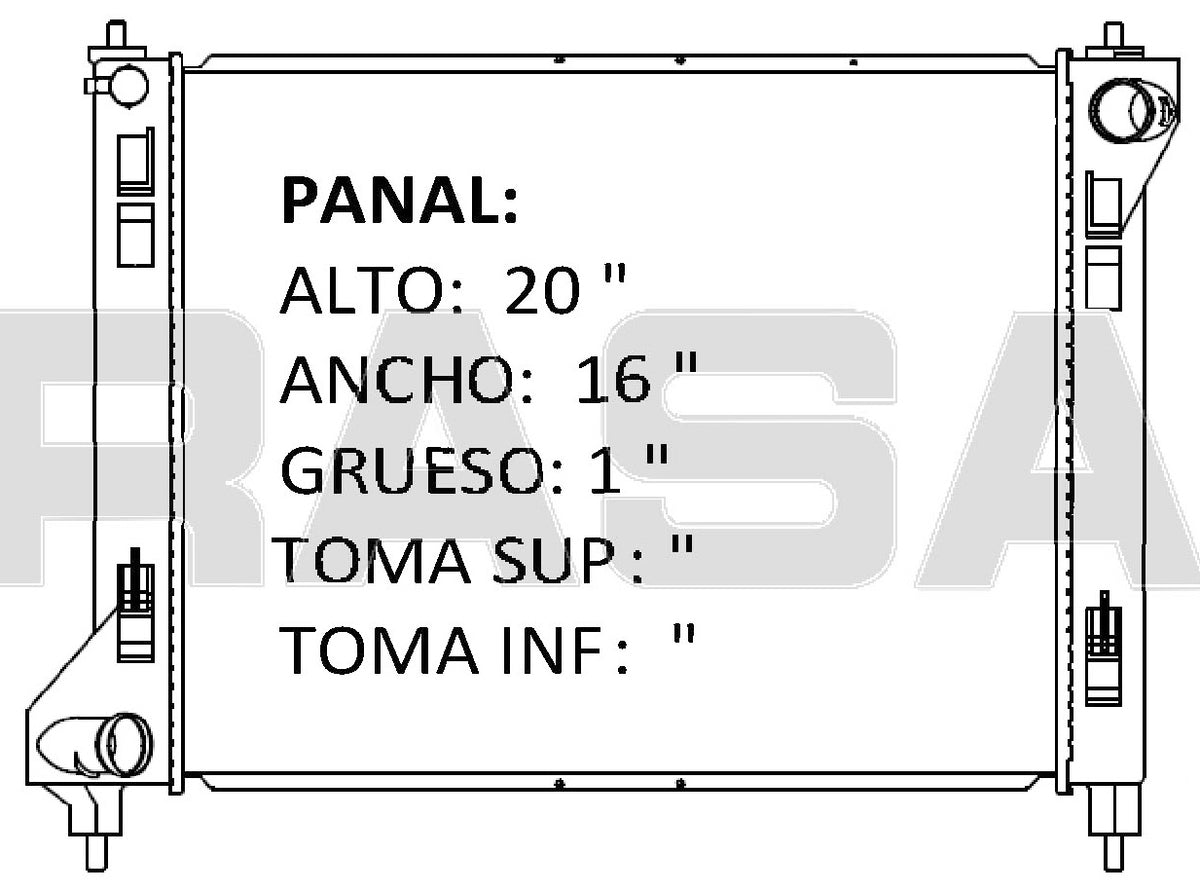 36193 RADIADOR ALUMINIO PLASTICO SENTRA 1.8 2013 RASA
