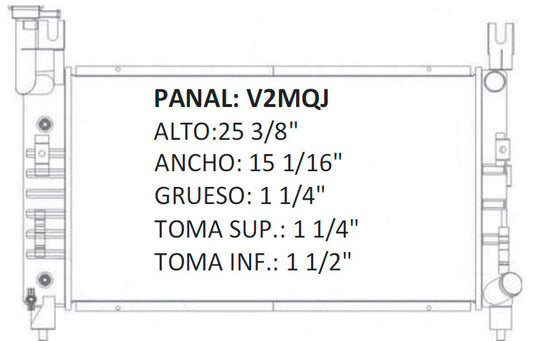 RADIADOR ALUMINO PLASTICO CARAVAN/GRAND CARAVAN / TOWN & COUNTRY L4/V6 2.5/3.3/3.8, SOLDADO 93-95