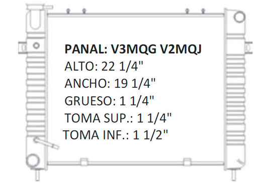 RADIADOR ALUMINO PLASTICO GRAND CHEROKEE 6 CIL. LAREDO, ORVIS, TSI, 4 Lt L6 93-97 RASA #RS
