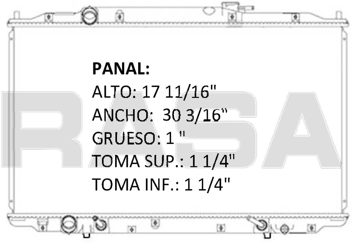35982 AU RADIADOR ALUMINIO PLASTICO ODYSSEY 3.5Lts V6 05-08 TRANS:AUTOMATICA RASA