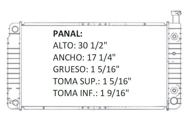 35890 AU RADIADOR ALUMINIO PLASTICO EXPRESS / G SERIES VANS / SAVANA V6/V8 4.3/5.0/5.7 96-02 TRANS:AUTOMATICA RASA