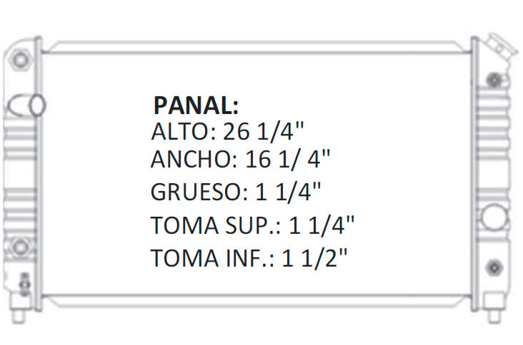 35754 AU RADIADOR ALUMINIO PLASTICO S/T SERIES PU/BLAZERS / BLAZER/JIMMY 2 ENF V6 4.3 94-95 TRANS:AUTOMATICA RASA