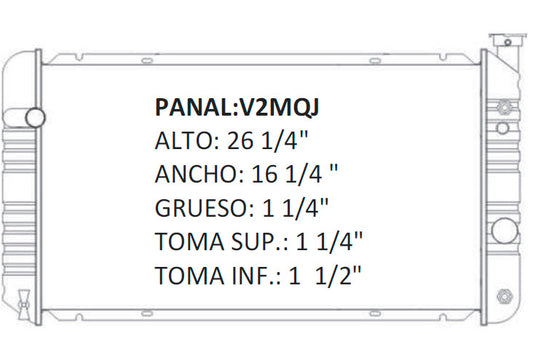 35810 AU RADIADOR ALUMINIO PLASTICO S/T SERIES PU/BLAZERS / BRAVADA V6 4.3 88-94 TRANS:AUTOMATICA RASA