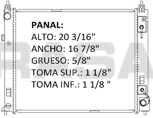 36179 AU RADIADOR ALUMINIO PLASTICO VERSA, MICRA 12-13 TRANS:AUTOMATICA RASA