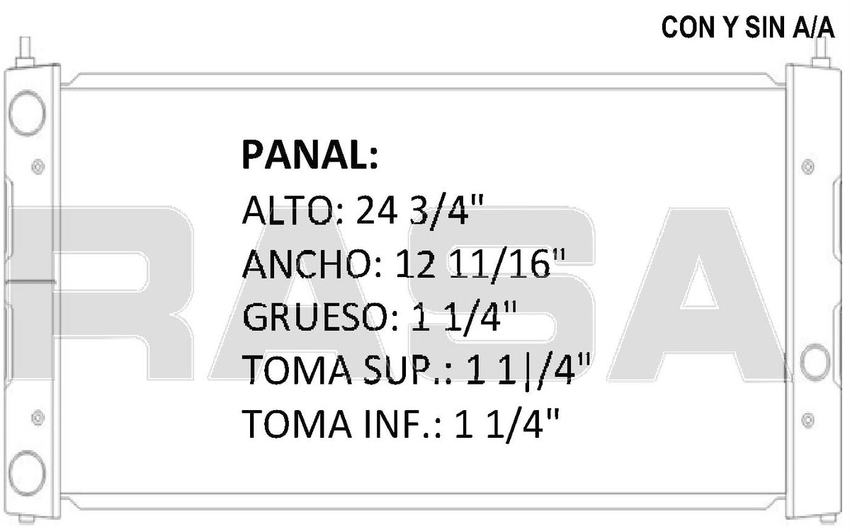 35556 M RADIADOR ALUMINIO PLASTICO GOLF, JETTA A3, C/AA Y SIN AA L4 1.8/2.0 91-97 MECANICO RASA