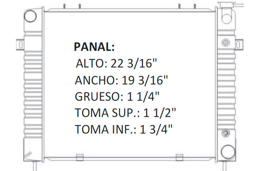 RADIADOR ALUMINO PLASTICO GRAND CHEROKEE 8 CIL. LAREDO, ORVIS, 4 Lt 93-97