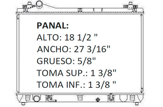 36148 AU RADIADOR ALUMINIO PLASTICO GRAN VITARA L4 2.4 09-12 TRANS:AUTOMATICA RASA