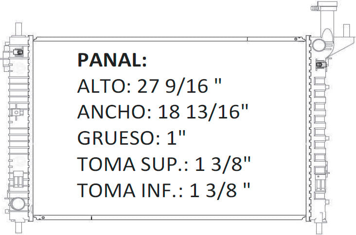 36146 AU RADIADOR ALUMINIO PLASTICO ACCADIA 07-13 TRANS:AUTOMATICA RASA