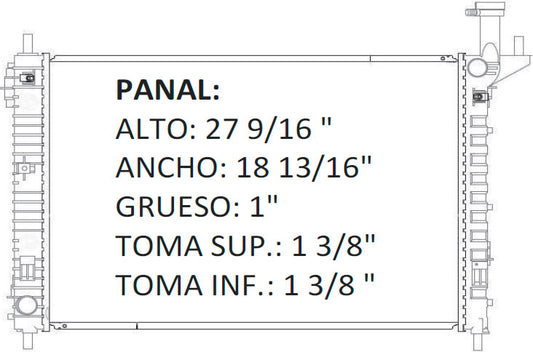 36146 AU RADIADOR ALUMINIO PLASTICO ACCADIA 07-13 TRANS:AUTOMATICA RASA