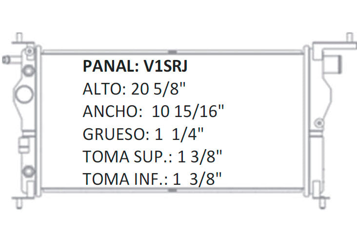 RADIADOR ALUMINO PLASTICO CHEVY POP  SWING, JOY L4 1.6 95-05