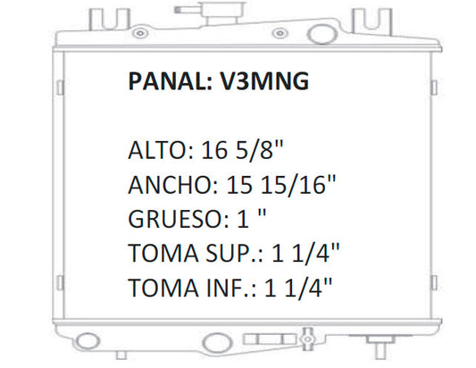 35544 RADIADOR ALUMINIO PLASTICO CARAVAN/GRAND CARAVAN - VOYAGER/GRAND VOYAGER L4/V6 2.5/3.0 84-89 RASA