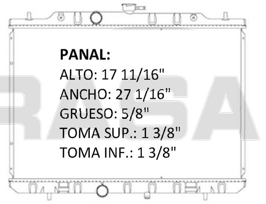 36004 AU RADIADOR ALUMINIO PLASTICO ROGUE 08-10 TRANS:AUTOMATICA RASA