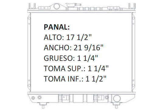 35592 AU RADIADOR ALUMINIO PLASTICO DAKOTA L4/V6 2.5/3.9 87-96 TRANS:AUTOMATICA RASA