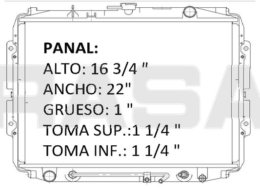 36149 AU RADIADOR ALUMINIO PLASTICO RAD PICKUP RODEO SPORT PASSPORT 90-97 90-97 TRANS:AUTOMATICA RASA