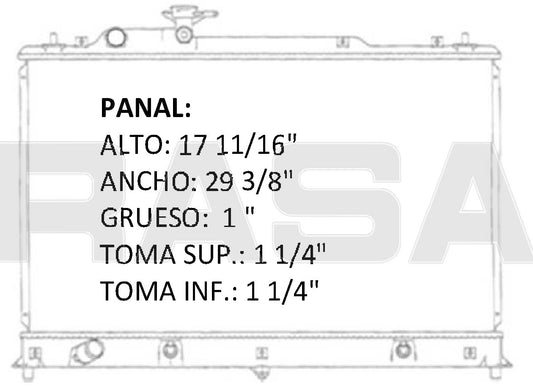 35972 AU RADIADOR ALUMINIO PLASTICO MAZDA CX-7, 2.3 LTS 07-09 TRANS:AUTOMATICA RASA