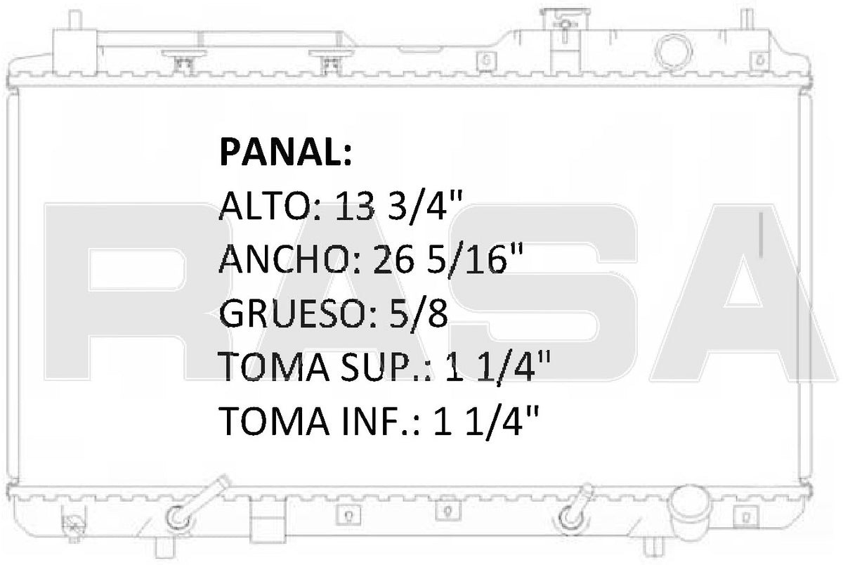 35831 AU RADIADOR ALUMINIO PLASTICO CRV 2.0 LTS. L4 97-01 TRANS:AUTOMATICA RASA