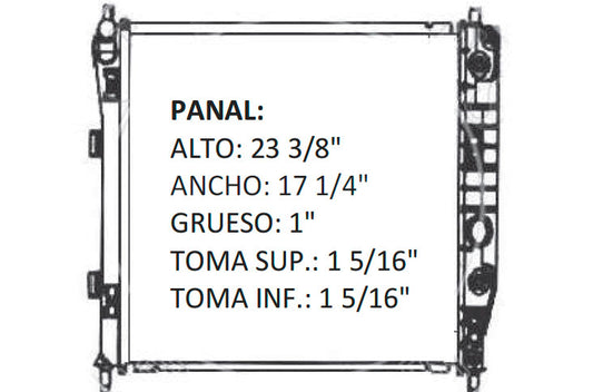 RADIADOR ALUMINO PLASTICO CORVETTE 07-11 V8 6.0/7.0L