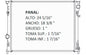 36043 AU RADIADOR ALUMINIO PLASTICO CHARGER/MAGNUM/ 05-08 V6/V8 2.7/3.5L 05-10 TRANS:AUTOMATICA RASA