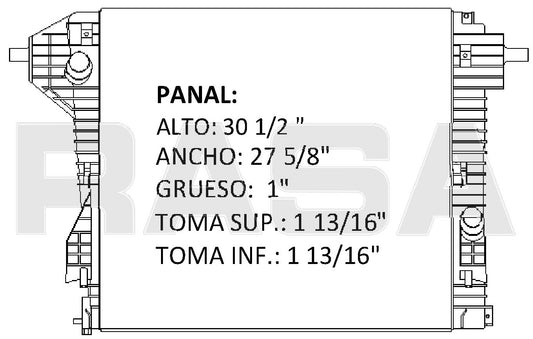 36130 AU RADIADOR ALUMINIO PLASTICO F-550,450,350,250 SUPER DUTY 08-10 TRANS:AUTOMATICA RASA
