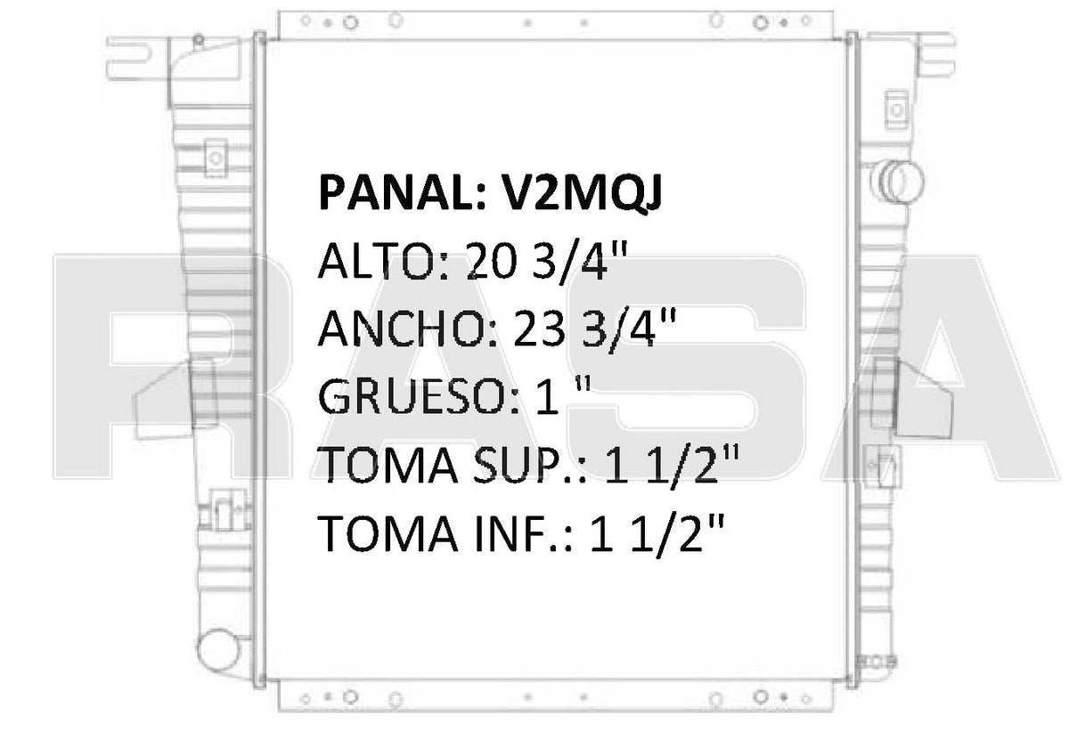 35771 AU RADIADOR ALUMINIO PLASTICO RANGER / MZ B 2300 PICKUP 01-09 TRANS:AUTOMATICA RASA