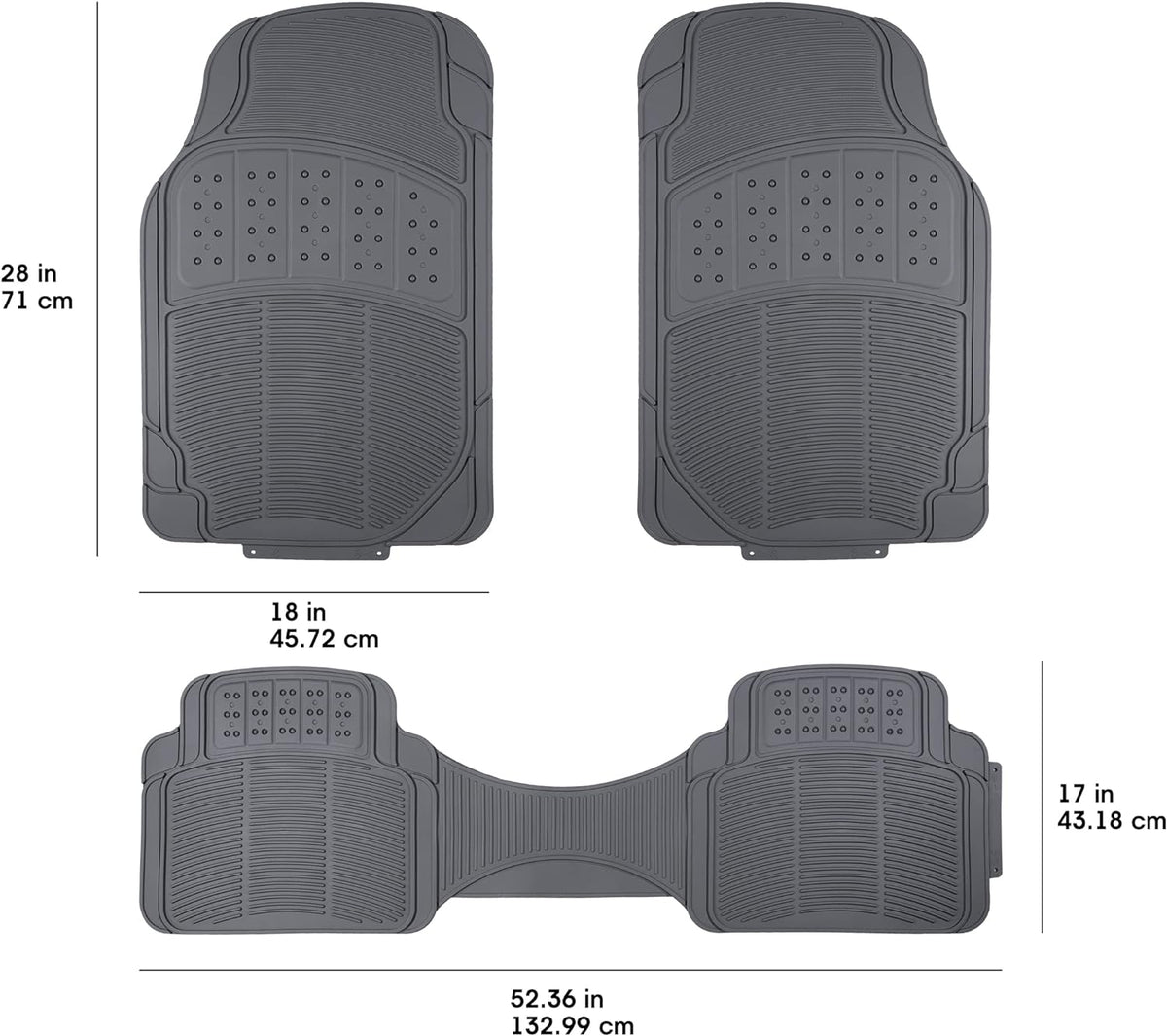 SET TAPETE AUTOMOTRIZ NEGRO 3 PZS #AUTOKLASS#