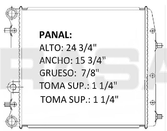 36075 M RADIADOR ALUMINIO PLASTICO IBIZA/ POLO 02-06 16v 1.2/1.4L 02-06 MECANICO RASA