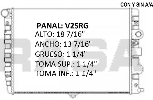 35735 M RADIADOR ALUMINIO PLASTICO POINTER C/AA Y S/AA L4 1.8 Lt 97-02 MECANICO RASA