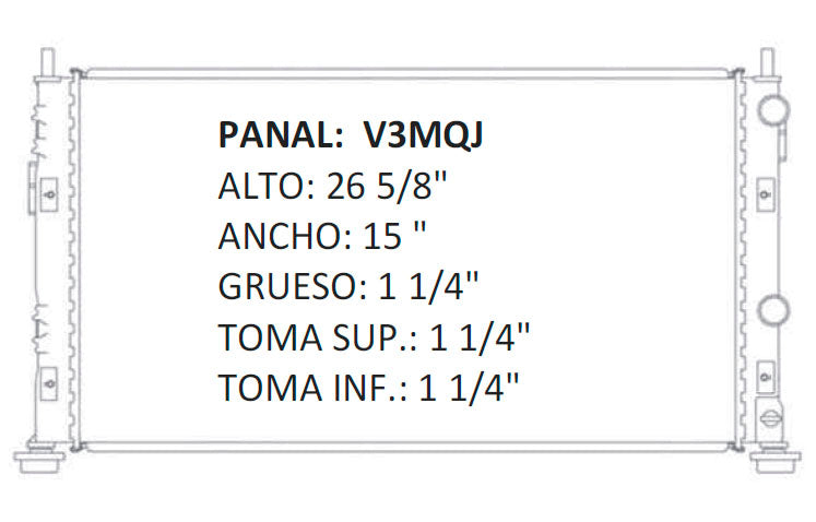 RADIADOR ALUMINO PLASTICO SEBRING / STRATUS / STRATUS RT L4/V6 2.4/2.7/3.0 01-06