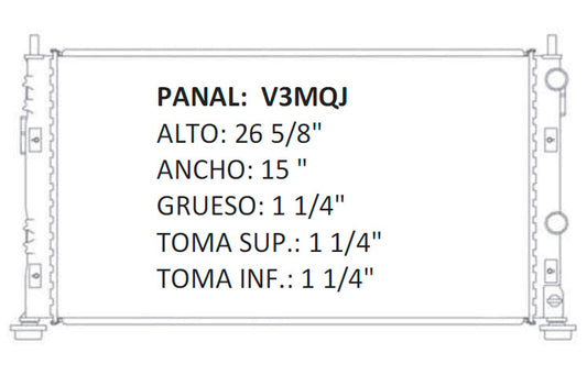 RADIADOR ALUMINO PLASTICO SEBRING / STRATUS / STRATUS RT L4/V6 2.4/2.7/3.0 01-06