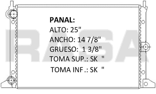 36110 AU RADIADOR ALUMINIO PLASTICO SHARAN 00-04 20V 1.8 00-04 TRANS:AUTOMATICA RASA