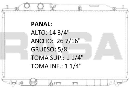 35941 AU RADIADOR ALUMINIO PLASTICO HONDA CIVIC L4 1.8/2.0L 06- 06-10 TRANS:AUTOMATICA RASA