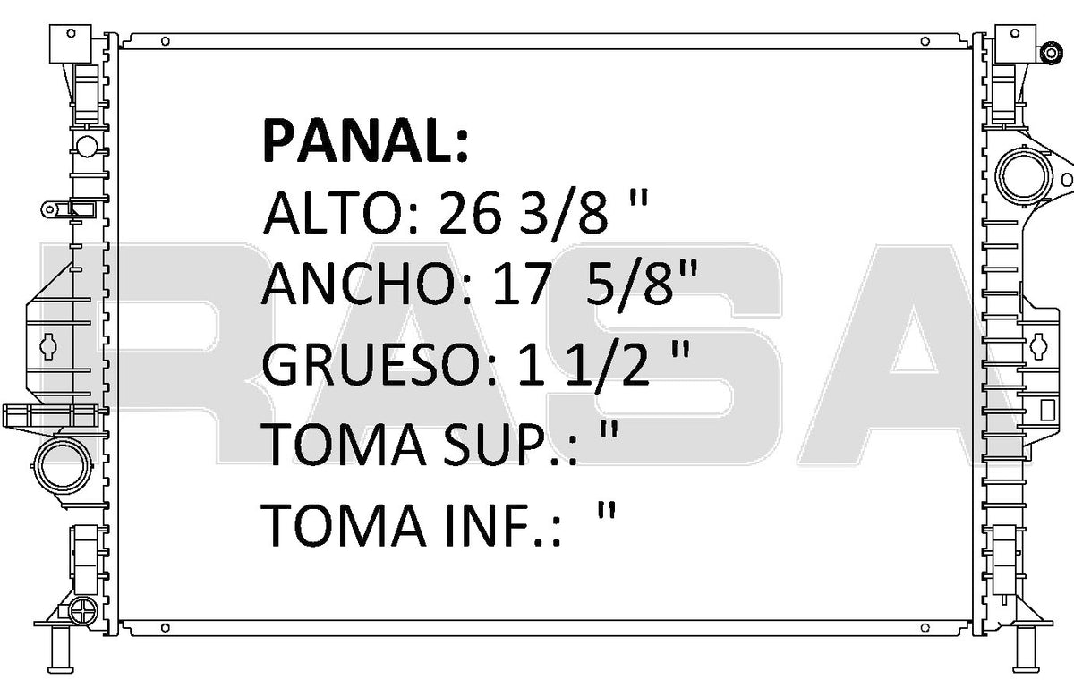 36180 AU RADIADOR ALUMINIO PLASTICO LAND ROVER LR2/FREELANDER/EVOQUE,VOLVO XC60/XC70/S80/V70 2.0/2.3/2.2/3.2/4.4 08-11 TRANS:AUTOMATICA RASA