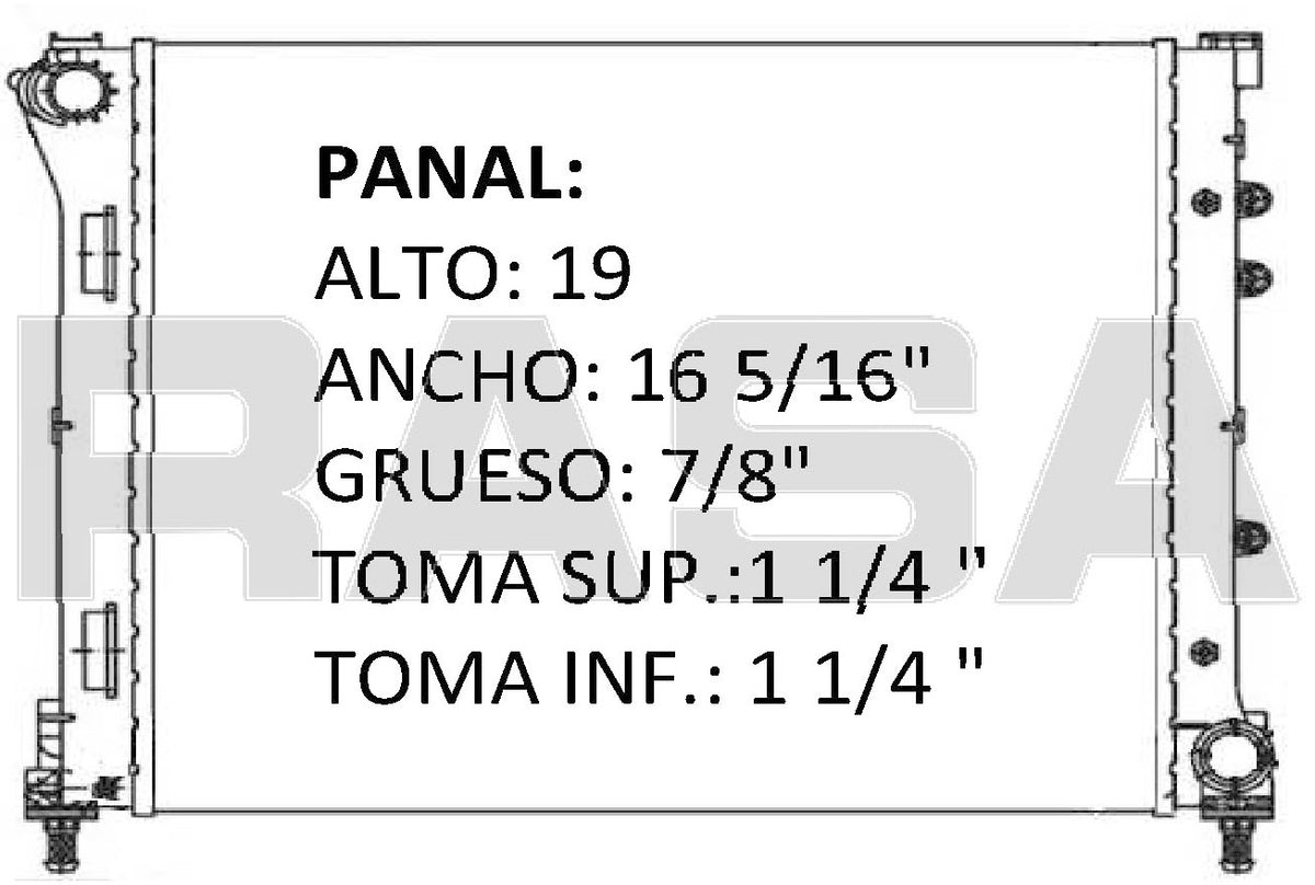 36197 M RADIADOR ALUMINIO PLASTICO FIAT 500 1.4 2009 MECANICO RASA